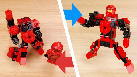 Micro ninja power up suit bot - Ninja Armorbot
 3 - transformation,transformer,LEGO transformer