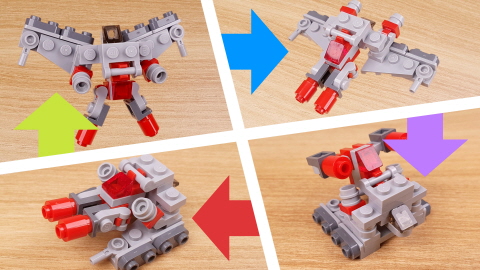 Micro quadruple changer transformer mech - Megaquad
