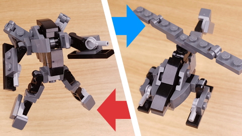 Micro helicopter transformer mech - Super Kick
 6 - transformation,transformer,LEGO transformer