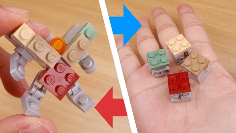 Micro brick easy to build 2x2 cube transformer mech - Cubiskhan
 3 - transformation,transformer,LEGO transformer