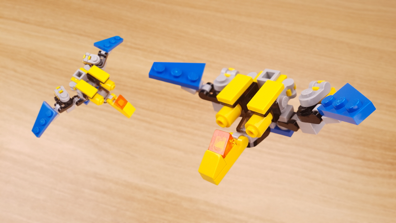 Micro brick Pteranodon transformer mech - Heavy Wings
 2 - transformation,transformer,LEGO transformer
