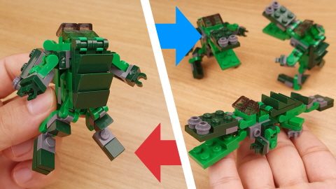 Micro brick crocodile transformer mech - Crocky
