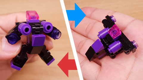 Micro brick transformer mech - Black Pearl
 3 - transformation,transformer,LEGO transformer