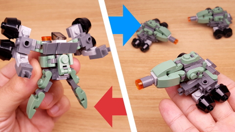 Micro LEGO brick cannon tank transformer mech - Monster Gun
 3 - transformation,transformer,LEGO transformer