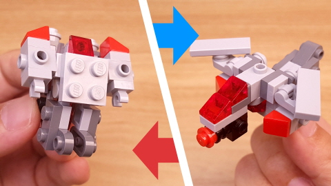 Micro LEGO brick helicopter transformer mech - GigaHeli
