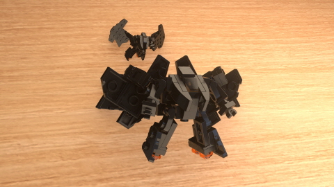 Micro LEGO brick fighter jet transformer mech - Batjet Machine (similar to Batwing)
 2 - transformation,transformer,LEGO transformer