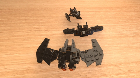 Micro LEGO brick fighter jet transformer mech - Batjet Machine (similar to Batwing)
 1 - transformation,transformer,LEGO transformer