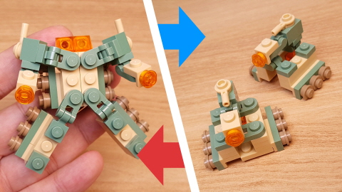 Micro LEGO brick tank combiner mech - Dual Tank
 3 - transformation,transformer,LEGO transformer