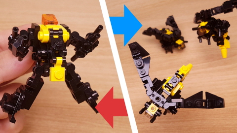 Micro LEGO brick hornet / bee transformer mech - Death Hornet
 3 - transformation,transformer,LEGO transformer