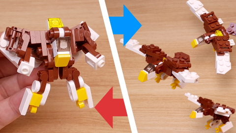 Micro LEGO brick eagle transformer mech - Eagle Fighter (similar to SilverBolt)
