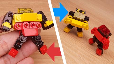 Micro LEGO brick robot transformer mech - Updown Boys
