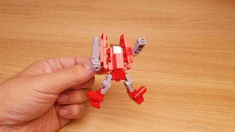 Micro LEGO brick fighter jet transformer mech - Red Sky (similar to PowerGlide)
 2 - transformation,transformer,LEGO transformer