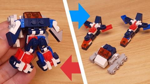 Micro LEGO brick combiner transformer mech - Lightningman
