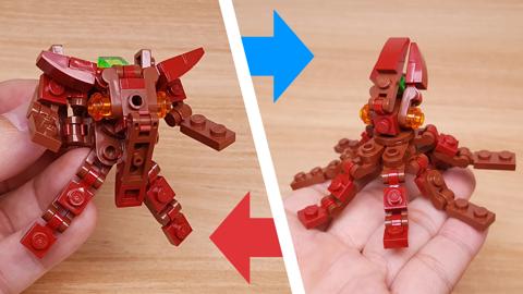 Micro LEGO brick Octopus transformer mech - Red Shadow
