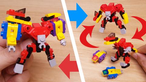 Micro LEGO brick dinosaurs combiner transformer mech - Dino Combo
