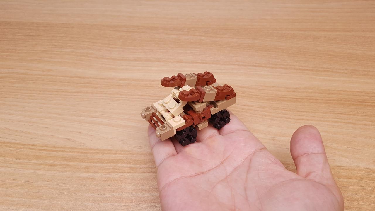 Micro LEGO brick SWAT team vehicle transformer mech - ATV man
 2 - transformation,transformer,LEGO transformer
