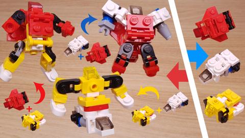 Micro LEGO brick fighter jet combiner transformer mech - Gotcha 3
