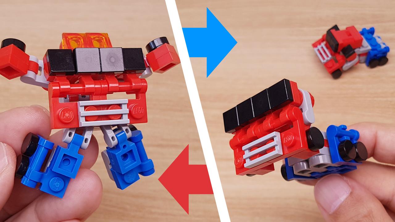 Micro LEGO brick fighter trailer truck transformer mech - Jumbo Truck
 0 - transformation,transformer,LEGO transformer