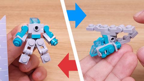 Micro LEGO brick helicopter transformer mech - Mini Chopper
 3 - transformation,transformer,LEGO transformer