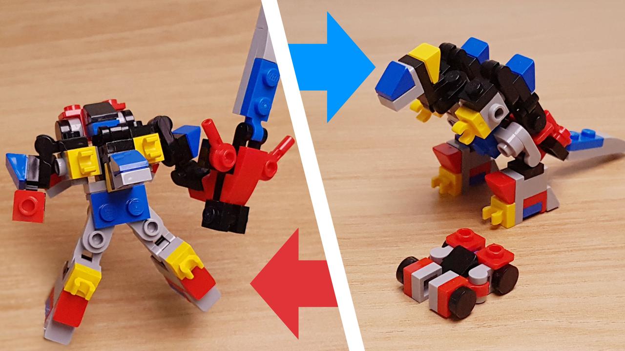 Mini LEGO brick Car & Dino combiner robot Rex-King! #LEGO #MOC #レゴ #レゴ変形ロボ #レゴ作り方 #레고변신로봇
 0 - transformation,transformer,LEGO transformer