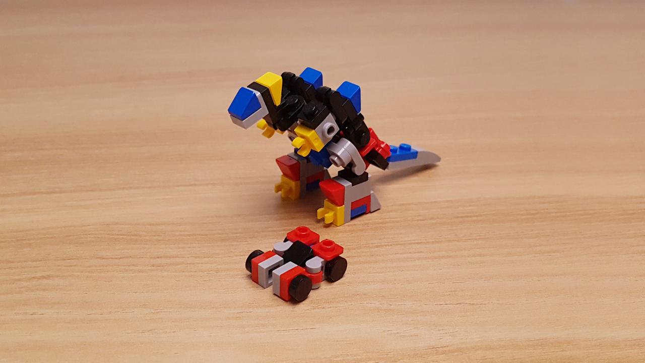Mini LEGO brick Car & Dino combiner robot Rex-King! #LEGO #MOC #レゴ #レゴ変形ロボ #レゴ作り方 #레고변신로봇
 2 - transformation,transformer,LEGO transformer