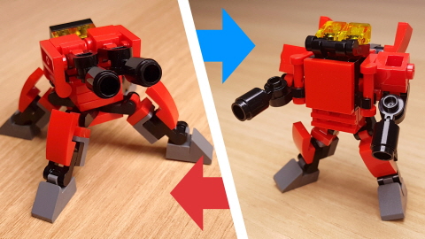 Gun Turret Micro sized Transformer Robot  (similar with Overwatch Torbjörn Turret)
 6 - transformation,transformer,LEGO transformer