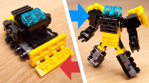 Bulldozer Transformer mech (similar with ‎Bonecrusher/Devastator)
 4 - transformation,transformer,LEGO transformer