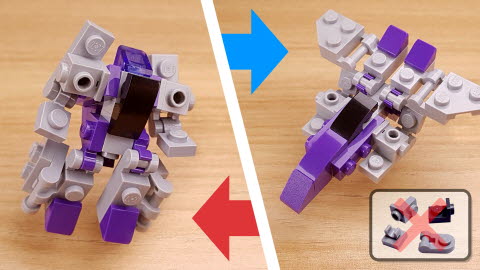 Easy to build fighter jet transformer - Violet Martin (using only 30 easy bricks)
 3 - transformation,transformer,LEGO transformer