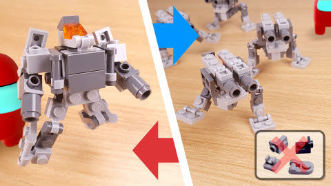 Easy to build transformer mecha - AT-ZT feat. Among Us (using only 39 easy bricks)
