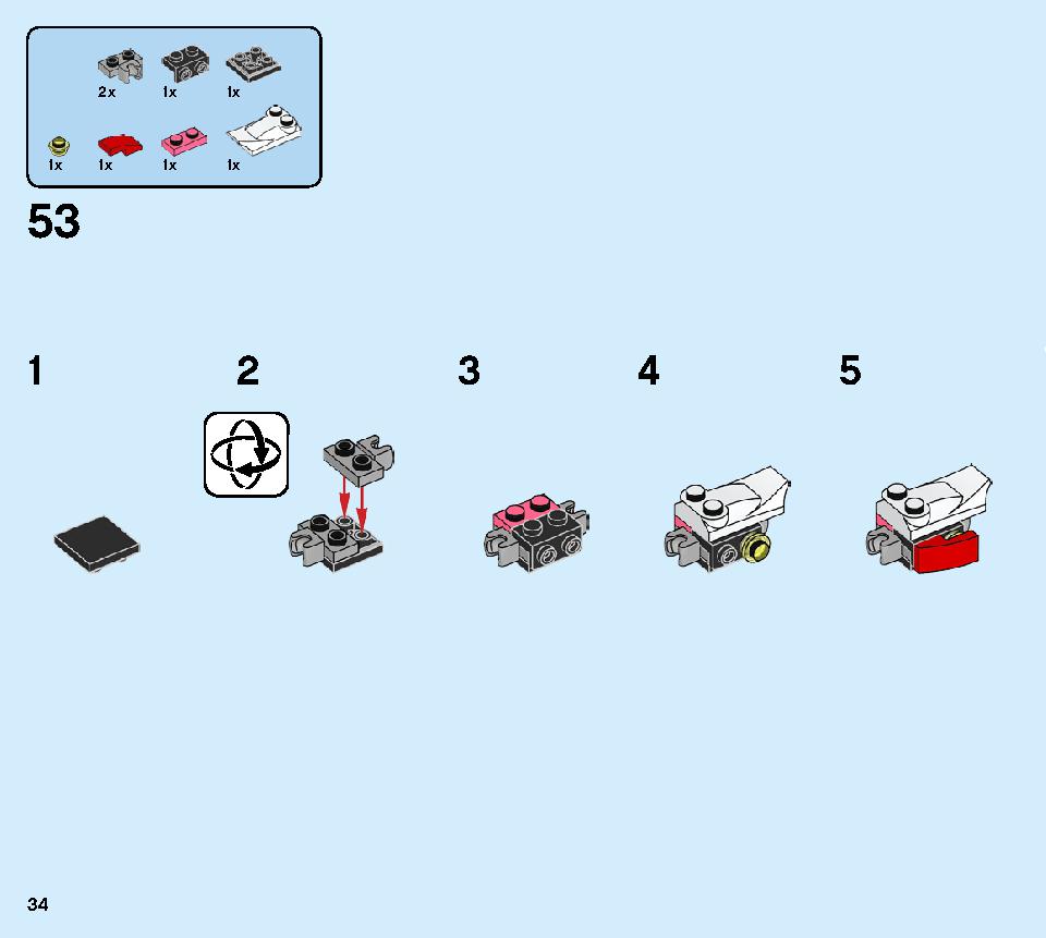 Kai's Mech Jet 71707 LEGO information LEGO instructions 34 page