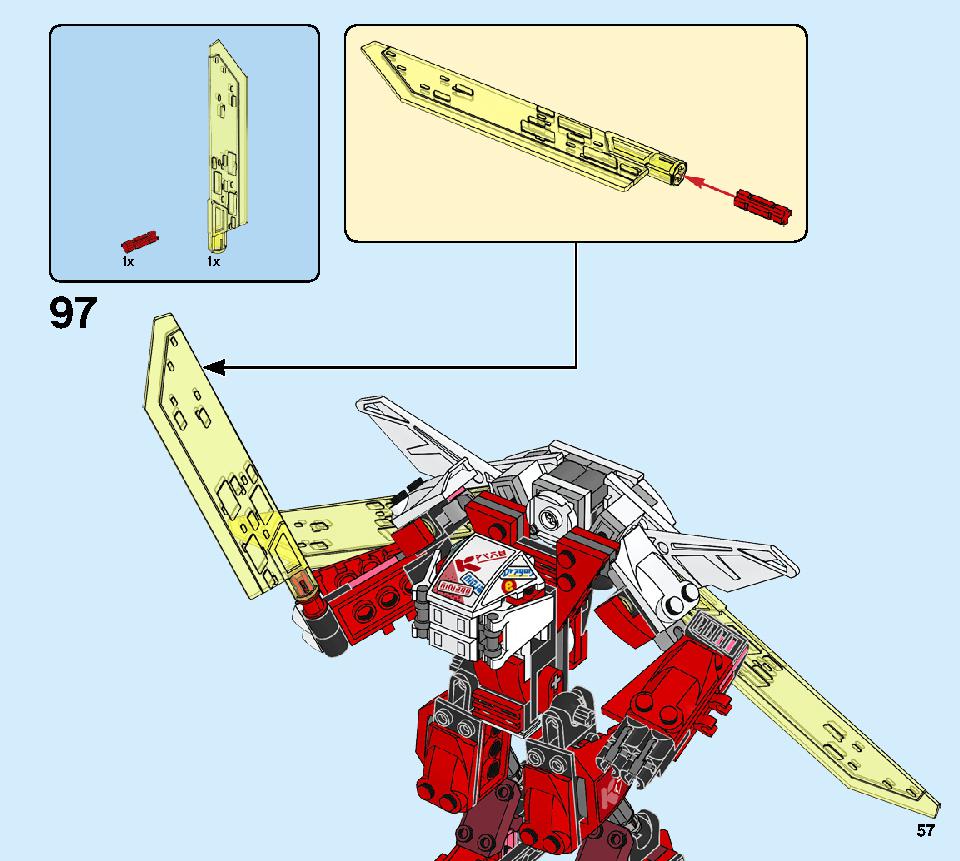 Kai's Mech Jet 71707 LEGO information LEGO instructions 57 page