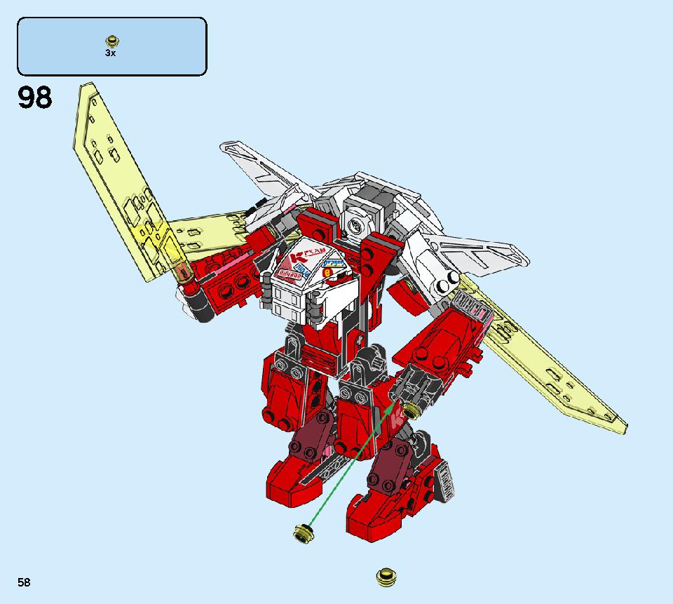 Kai's Mech Jet 71707 LEGO information LEGO instructions 58 page