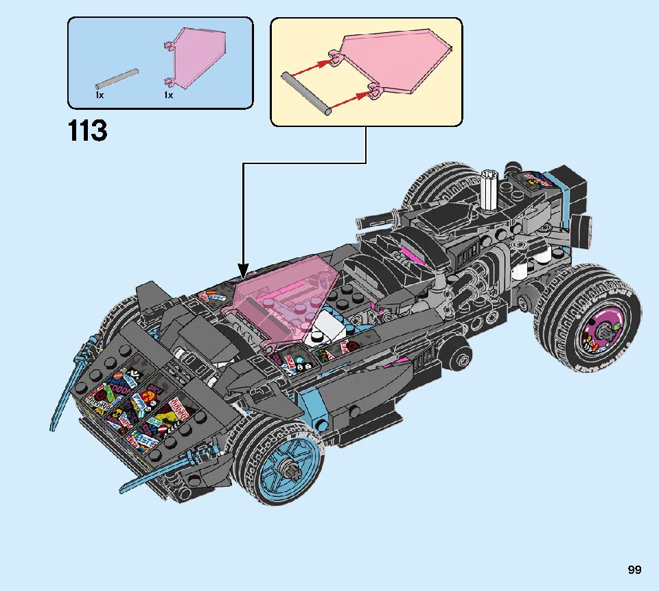 Ninja Tuner Car 71710 LEGO information LEGO instructions 99 page