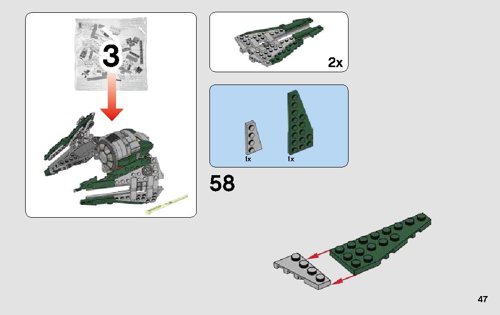 Yoda's Jedi Starfighter 75168 LEGO information LEGO instructions 47 page