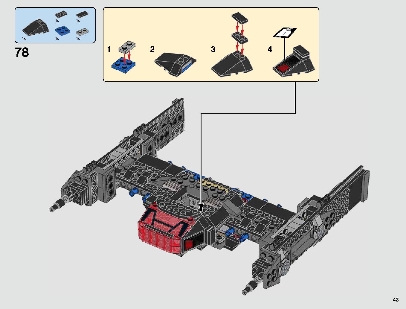 Kylo Ren's TIE Fighter 75179 LEGO information LEGO instructions 43 page