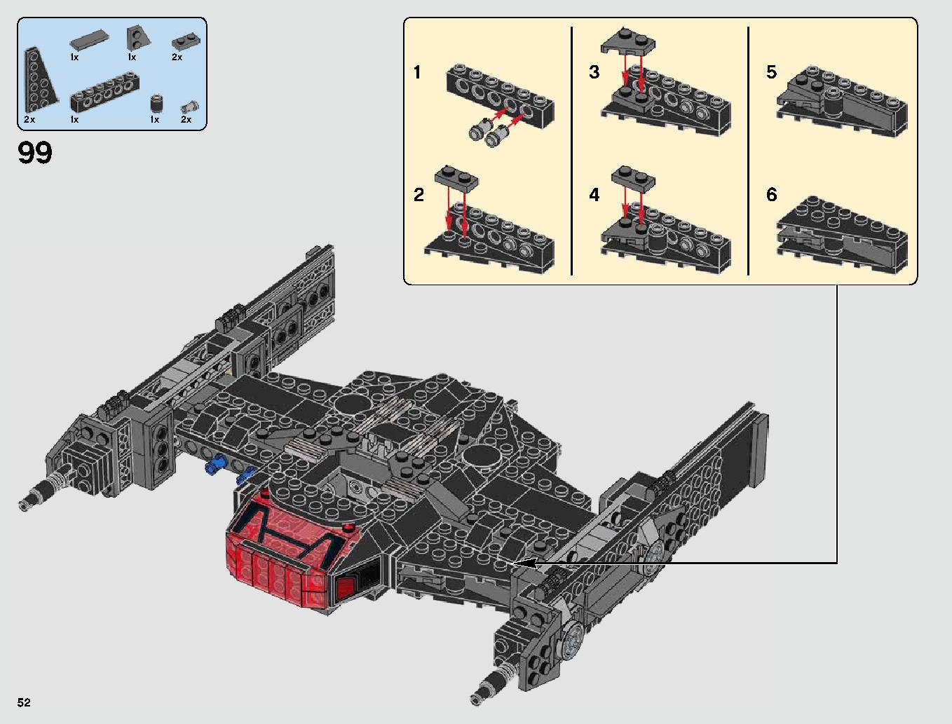 Kylo Ren's TIE Fighter 75179 LEGO information LEGO instructions 52 page