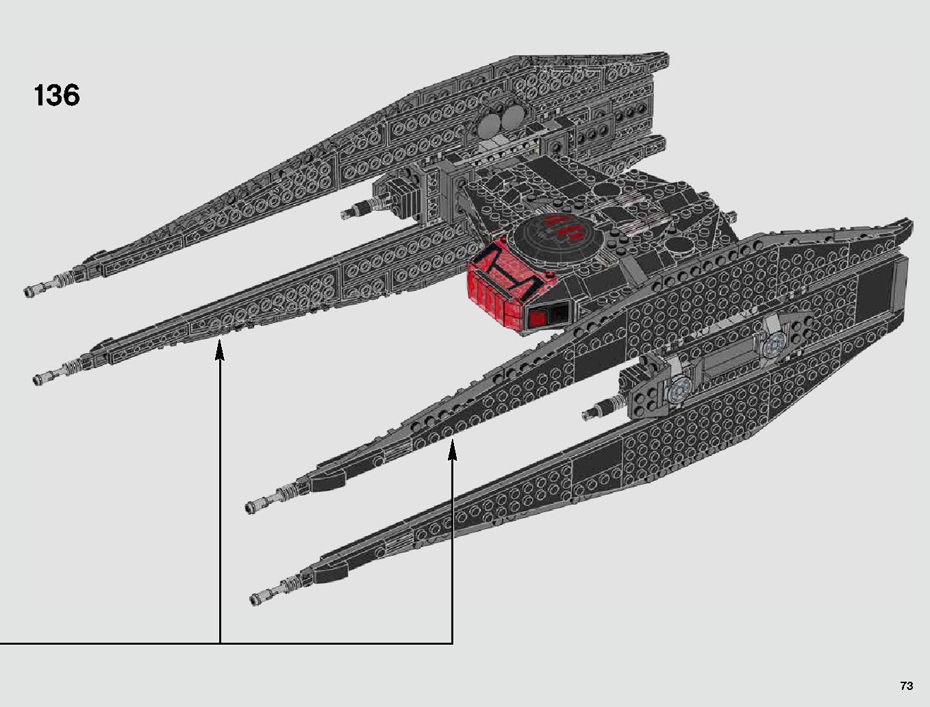 Kylo Ren's TIE Fighter 75179 LEGO information LEGO instructions 73 page
