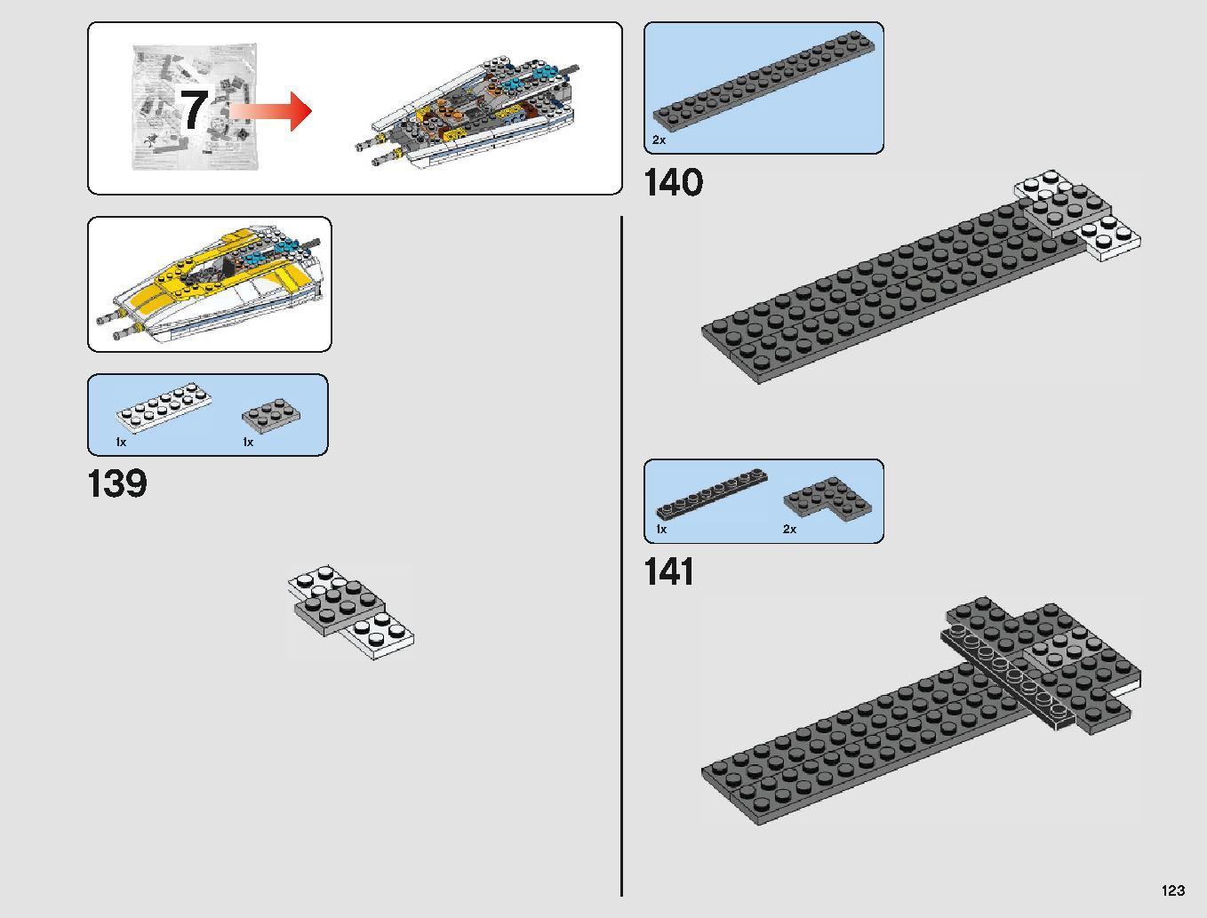Y-Wing Starfighter 75181 LEGO information LEGO instructions 123 page