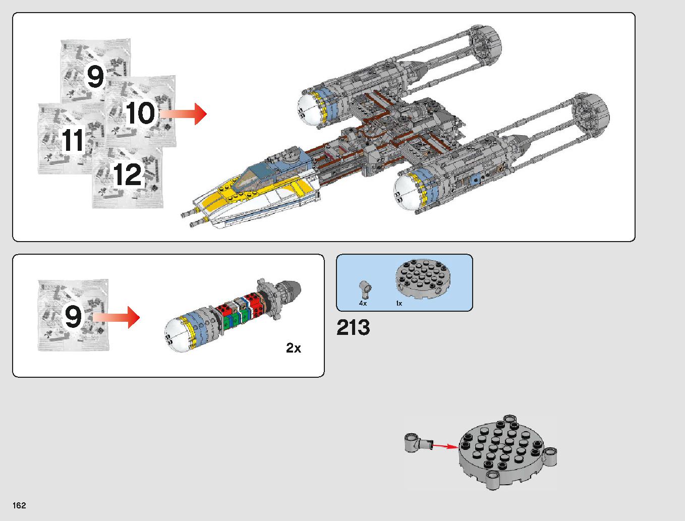 Y-Wing Starfighter 75181 LEGO information LEGO instructions 162 page