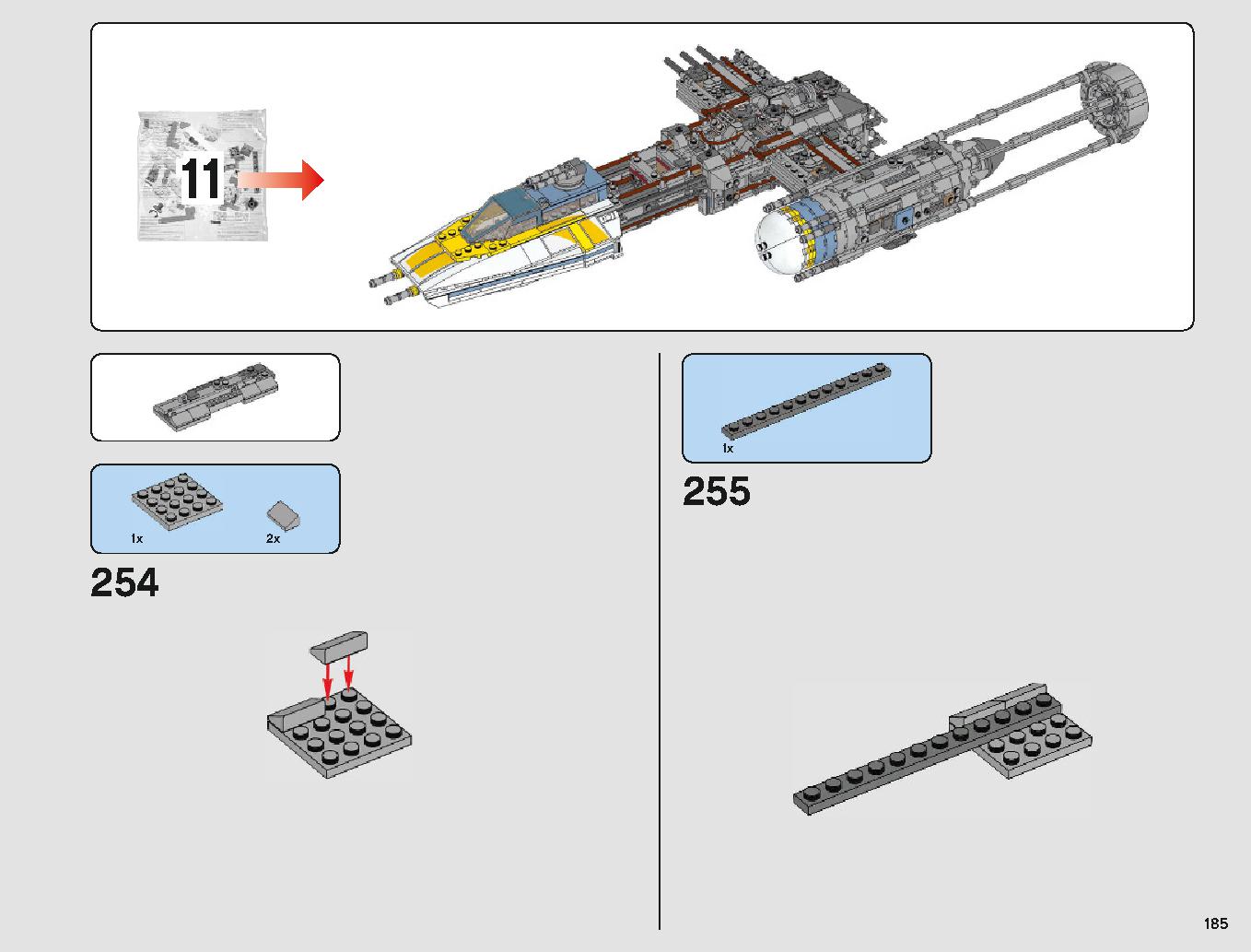 Y-Wing Starfighter 75181 LEGO information LEGO instructions 185 page