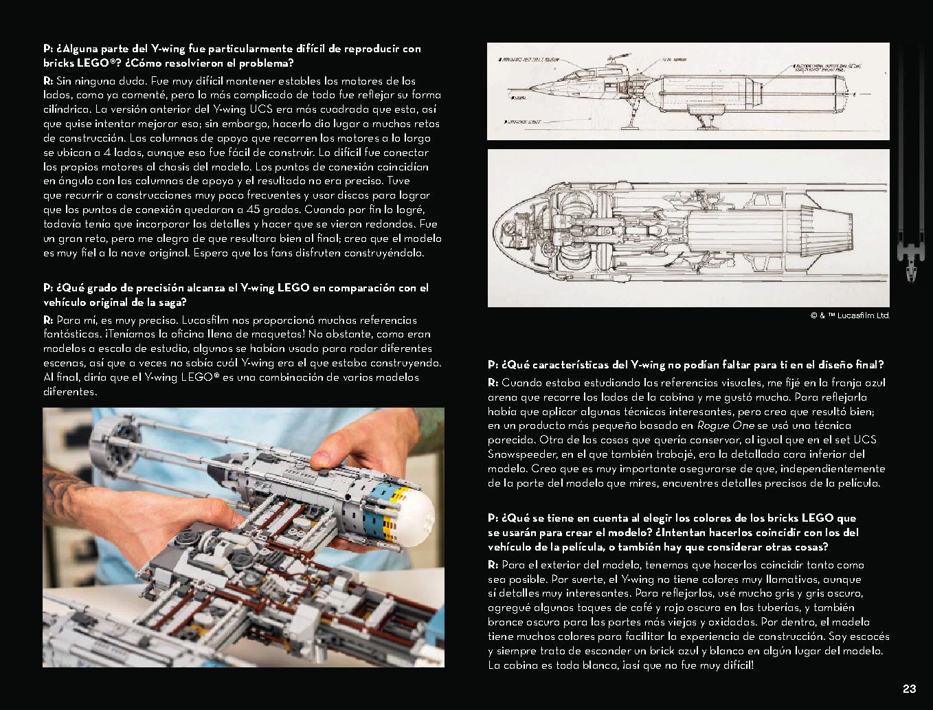 Y-Wing Starfighter 75181 LEGO information LEGO instructions 23 page