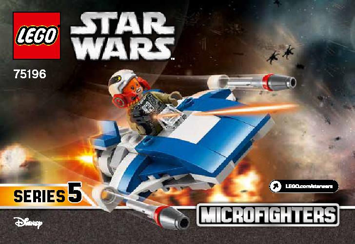 A-Wing vs TIE Silencer Microfighter 75196 LEGO information LEGO instructions 1 page