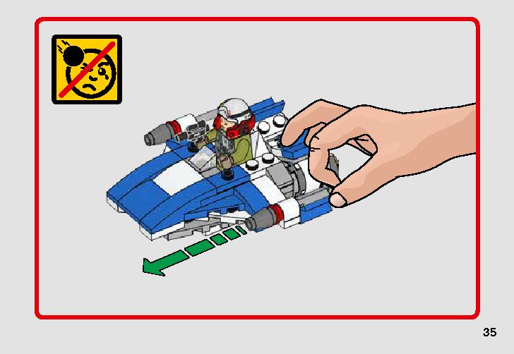 A-Wing vs TIE Silencer Microfighter 75196 LEGO information LEGO instructions 35 page