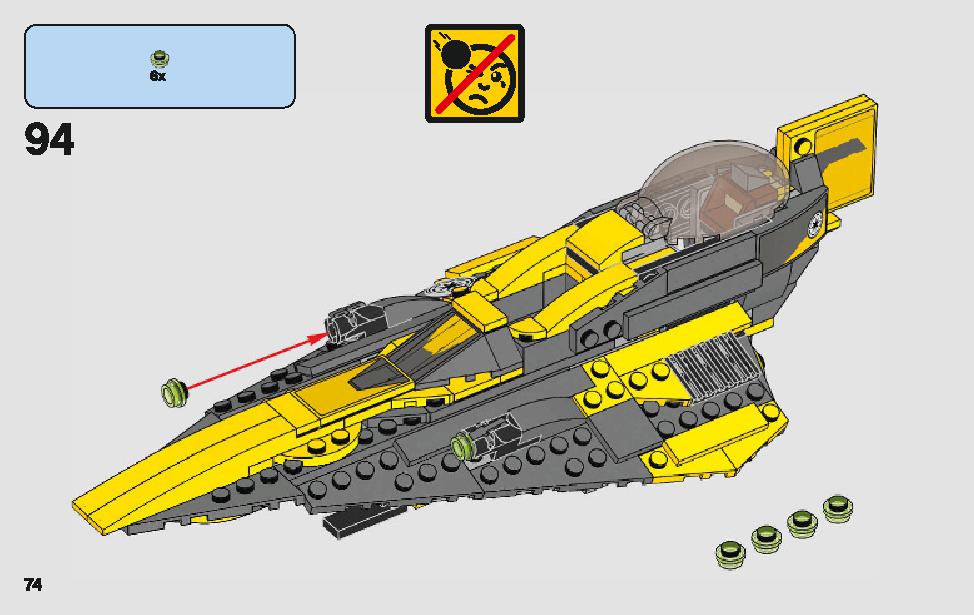 Anakin's Jedi Starfighter 75214 LEGO information LEGO instructions 74 page