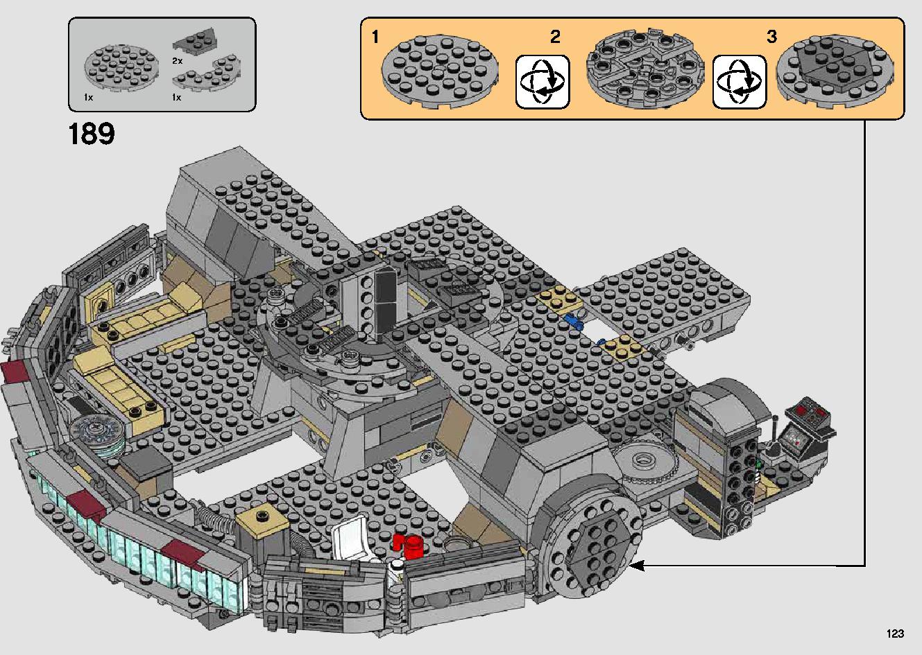 Millennium Falcon 75257 LEGO information LEGO instructions 123 page