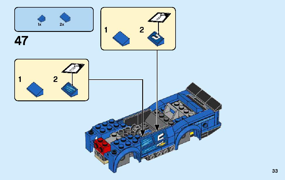 Chevrolet Camaro ZL1 Race Car 75891 LEGO information LEGO instructions 33 page