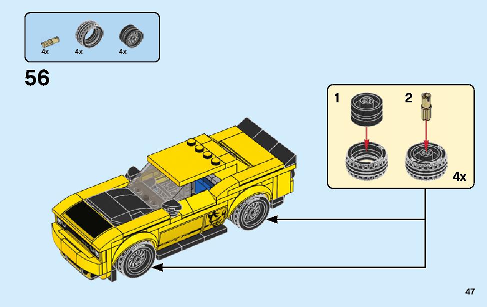 2018 Dodge Challenger SRT Demon and 1970 Dodge Charger R/T 75893 LEGO information LEGO instructions 47 page