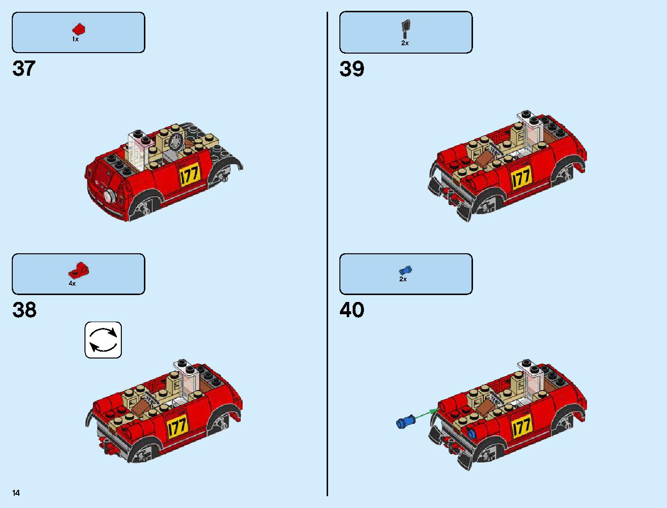 1967 Mini Cooper S Rally and 2018 MINI John Cooper Works Buggy 75894 LEGO information LEGO instructions 14 page