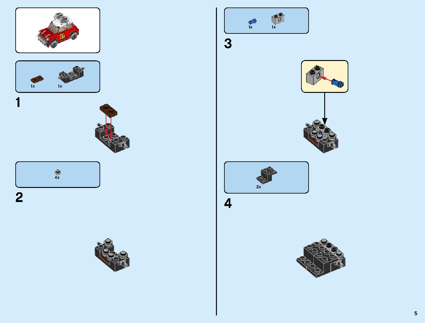 1967 Mini Cooper S Rally and 2018 MINI John Cooper Works Buggy 75894 LEGO information LEGO instructions 5 page