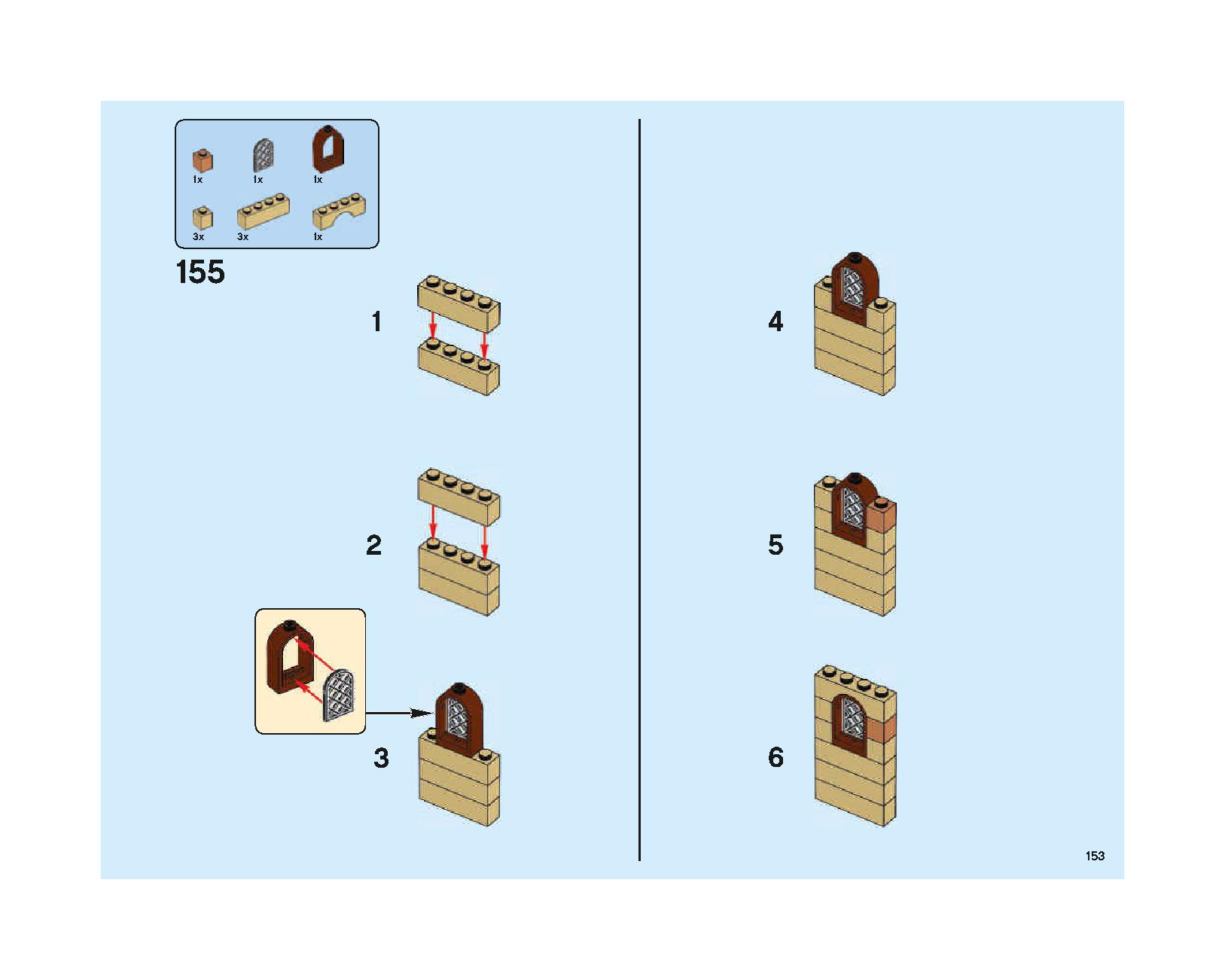 Hogwarts Great Hall 75954 LEGO information LEGO instructions 153 page